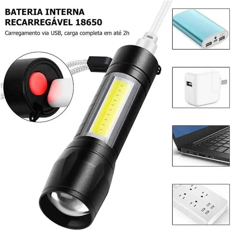 Mini Lanterna 3 Modos Super Poderosa Led