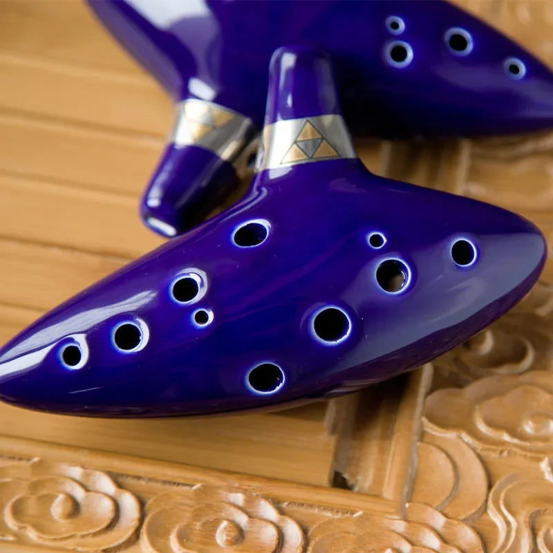 Ocarina de Cerâmica 12 Furos - Inspirada em Legend of Zelda