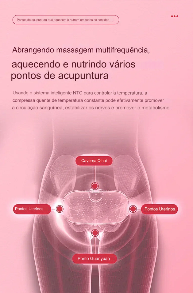 Cinto de Aquecimento Menstrual com Massagem: Alívio Instantâneo para Cólicas com Vibração e Calor"